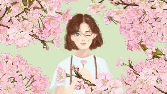 治愈唯美植物少女清新樱花五月郊游夏至春天 治愈唯美植物少女清新樱花五月郊游夏至春天