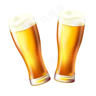 卡通金色啤酒元素,免抠元素