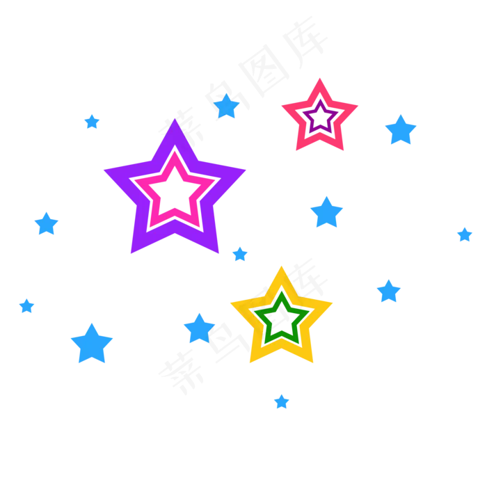 漂浮彩色星星设计(2000X2000(DPI:300))psd模版下载