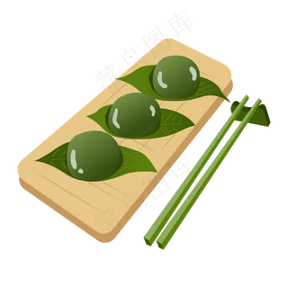 矢量卡通绿色青团