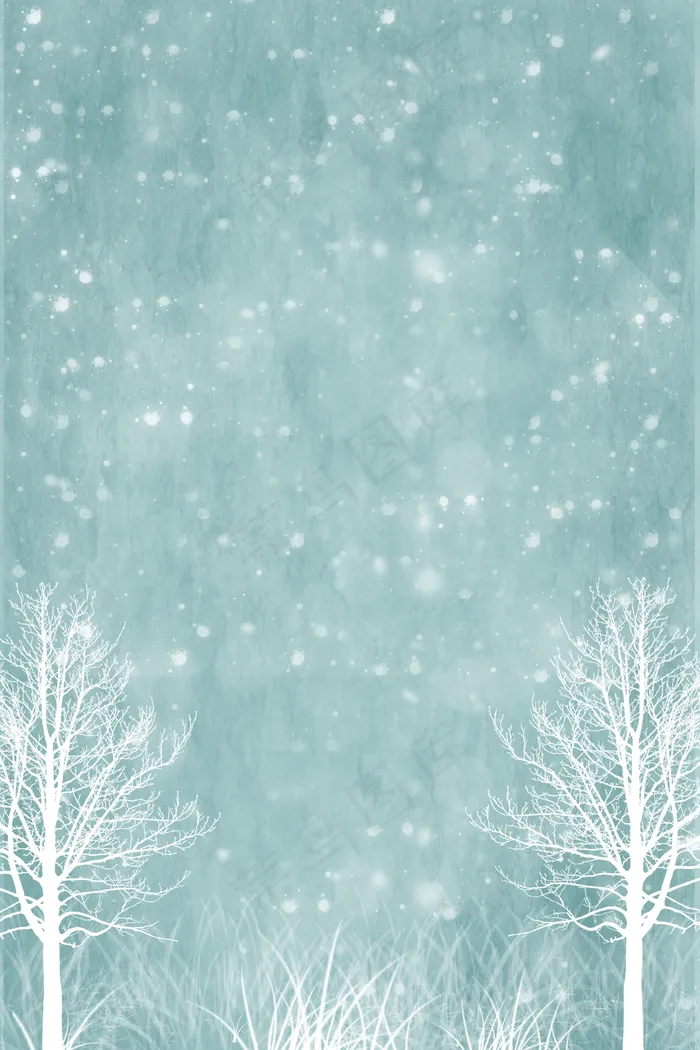 大寒树林下雪psd分层banner(3545*5315px 	      )psd模版下载