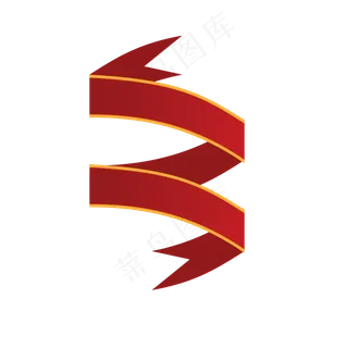 红色丝带PNG免抠