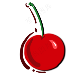 水彩风格手绘水果樱桃一只