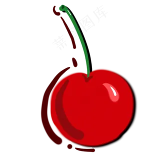 水彩风格手绘水果樱桃一只