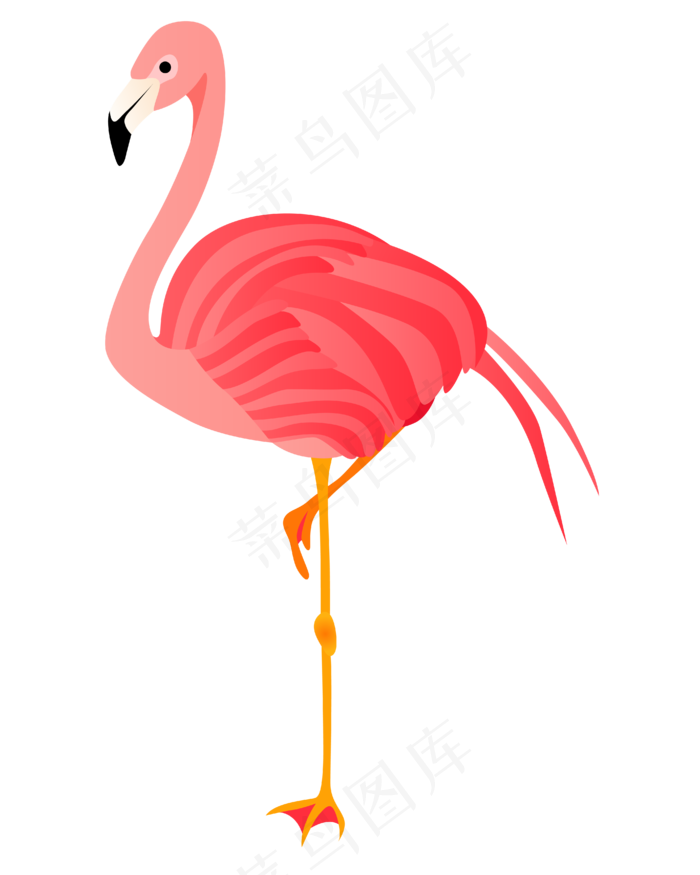 矢量免扣卡通粉色火烈鸟,免抠元素