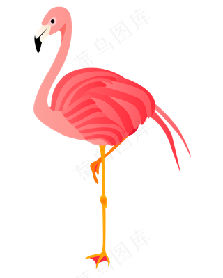 矢量免扣卡通粉色火烈鸟,免抠元素