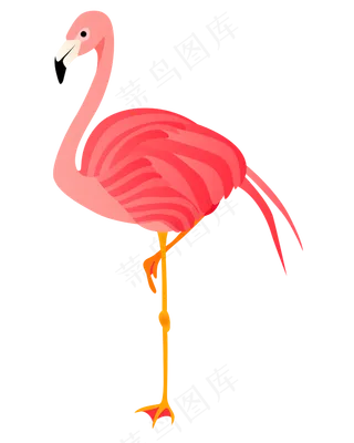 矢量免扣卡通粉色火烈鸟,免抠元素