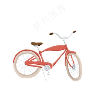 红色的单车免抠图