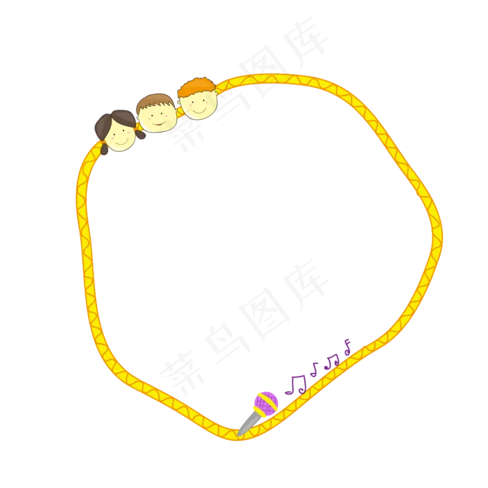 黄色儿童节边框(3000X3000(DPI:300))ai矢量模版下载