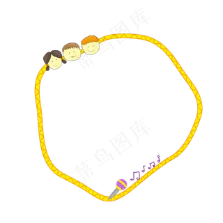 黄色儿童节边框