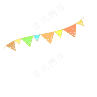 儿童节彩旗装饰免扣