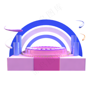 C4D立体电商礼物活动展示台