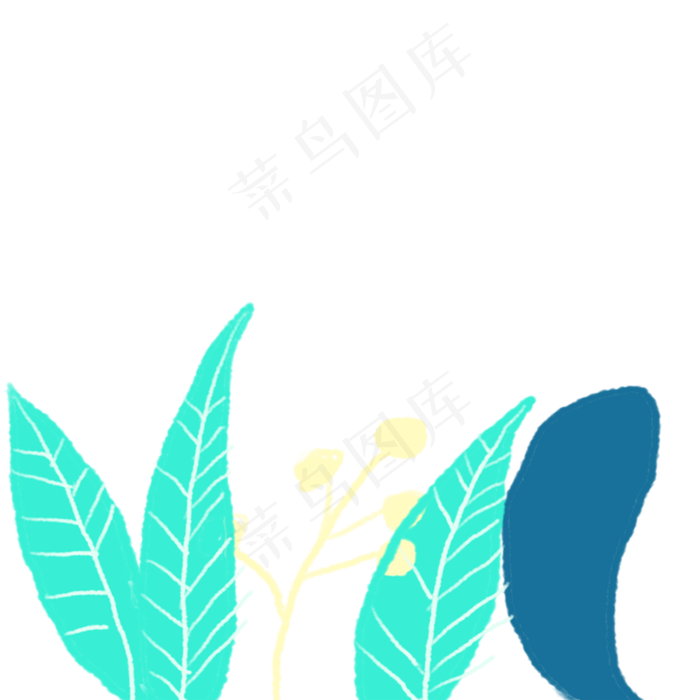 卡通植物叶子装饰下载(2000X2000(DPI:300))psd模版下载