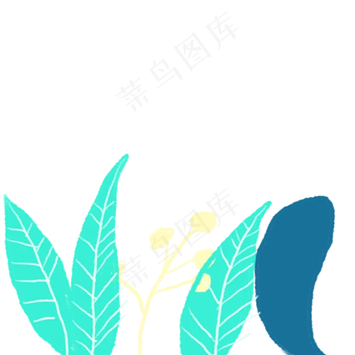 卡通植物叶子装饰下载(2000X2000(DPI:300))psd模版下载
