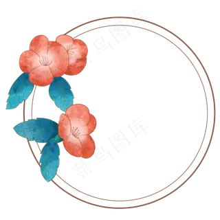 水彩植物花朵边框