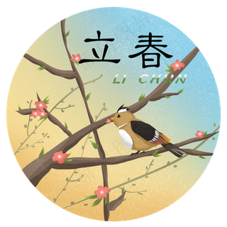 立春春暖花开树枝上的小鸟二十四