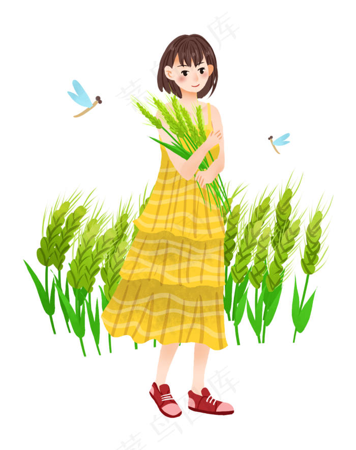 麦田蜻蜓农家女(2480X3136(DPI:300))psd模版下载