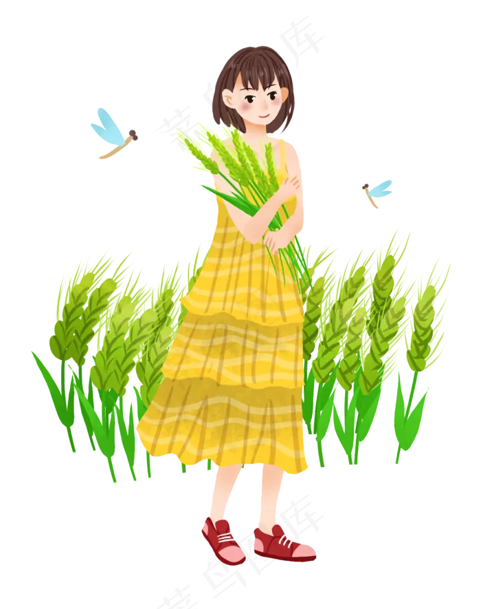 麦田蜻蜓农家女(2480X3136(DPI:300))psd模版下载