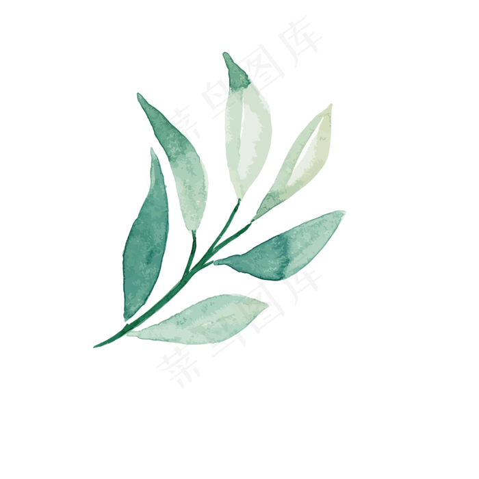 水彩叶子矢量素材(550X550)eps,ai矢量模版下载