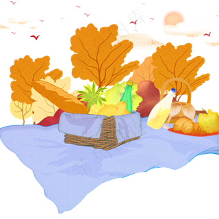 设计元素之野炊场景野餐野营郊游