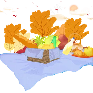 设计元素之野炊场景野餐野营郊游