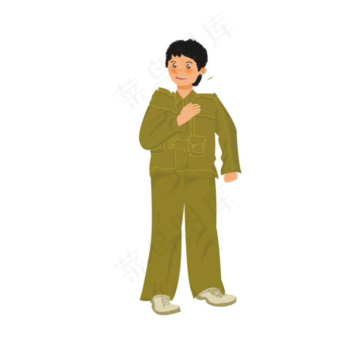 穿军装开心的小男孩(2000X2000(DPI:300))psd模版下载