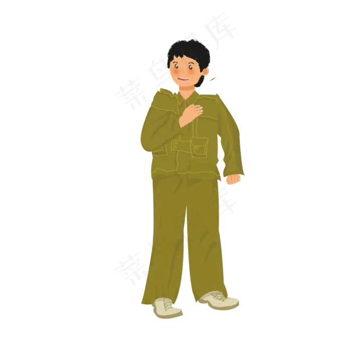 穿军装开心的小男孩(2000X2000(DPI:300))psd模版下载