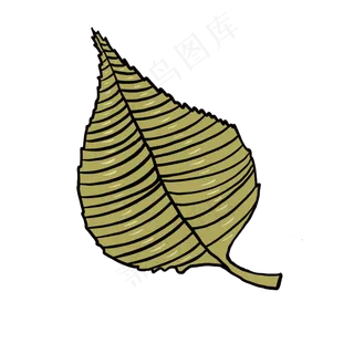 一片叶子创意插图免抠