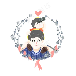 父亲节头像父子素材