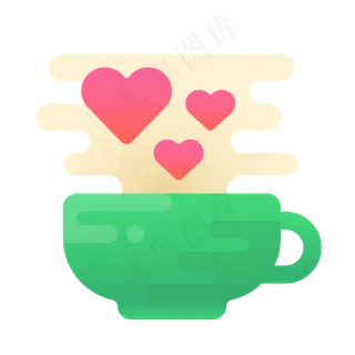 暖心的爱心茶免抠图