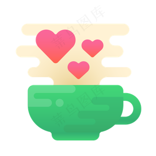 暖心的爱心茶免抠图