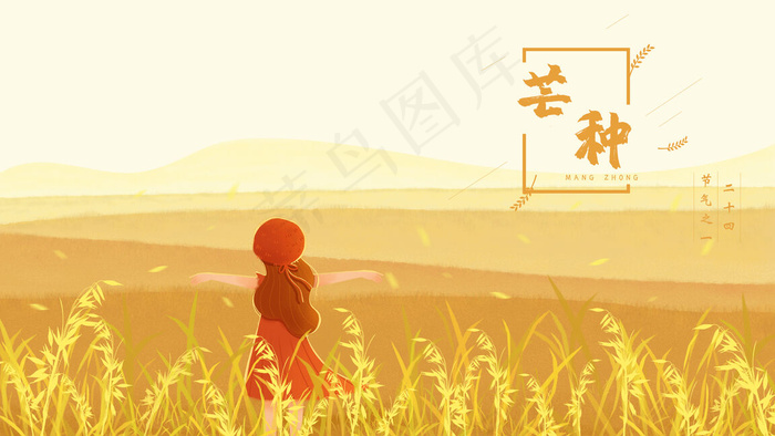 芒种遥望田野的女孩