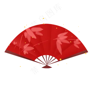 农历新年古风竹子扇子,免抠元素