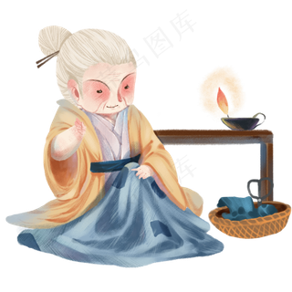 母亲节暖色意境手绘PNG