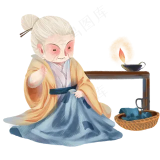 母亲节暖色意境手绘PNG