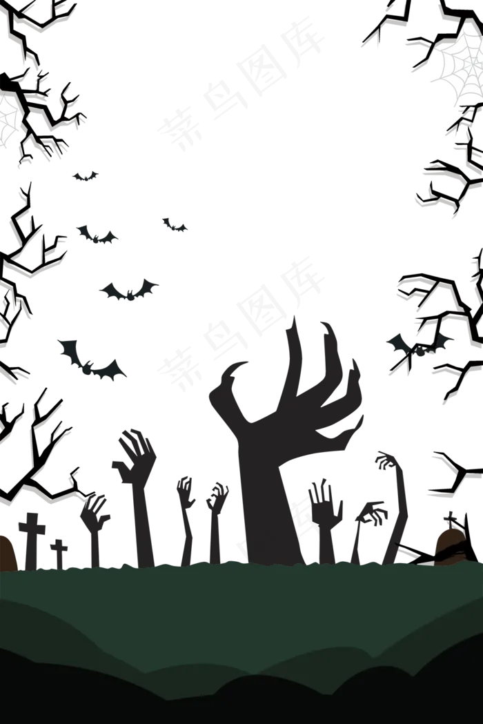 万圣节恐怖主题边框,免抠元素(1000X1499(DPI:300))psd模版下载