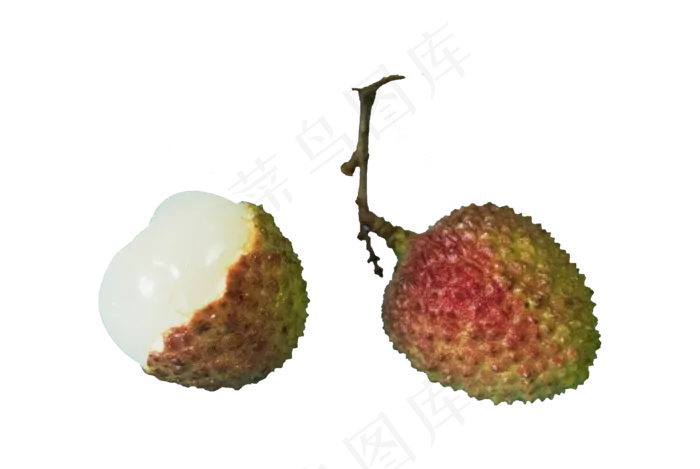新鲜水果绿色红色荔枝,免抠元素