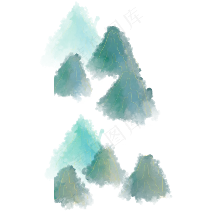青色绿色山峰(2000X2000(DPI:300))psd模版下载