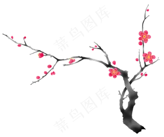 中国画水墨梅花
