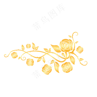 矢量金色花边框