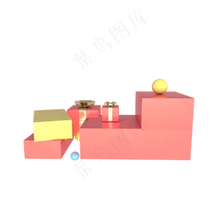 C4D立体舞台展台电商装饰,免抠元素