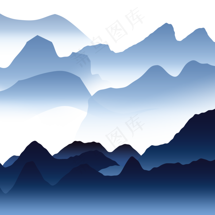 渐变扁平风山水渐变(2000X2000(DPI:300))psd模版下载