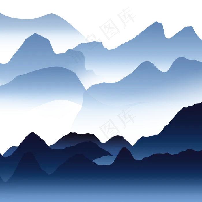 渐变扁平风山水渐变(2000X2000(DPI:300))psd模版下载