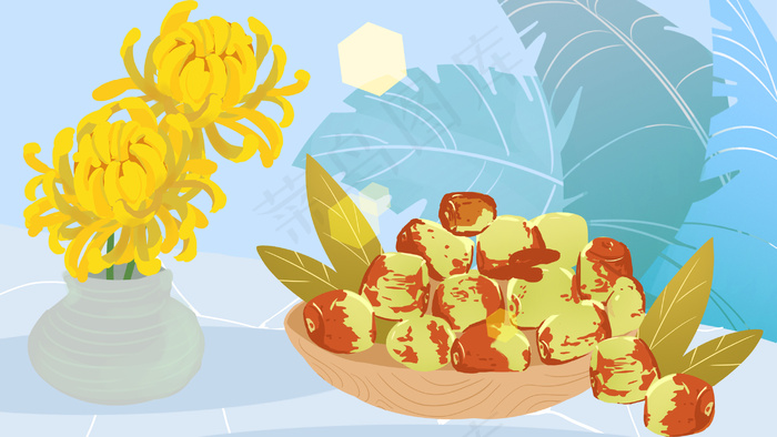 九月你好冬枣菊花