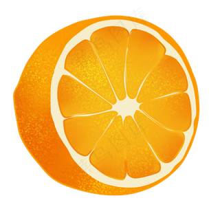 桔子卡通装饰清新橘色