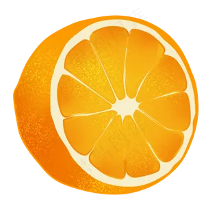 桔子卡通装饰清新橘色