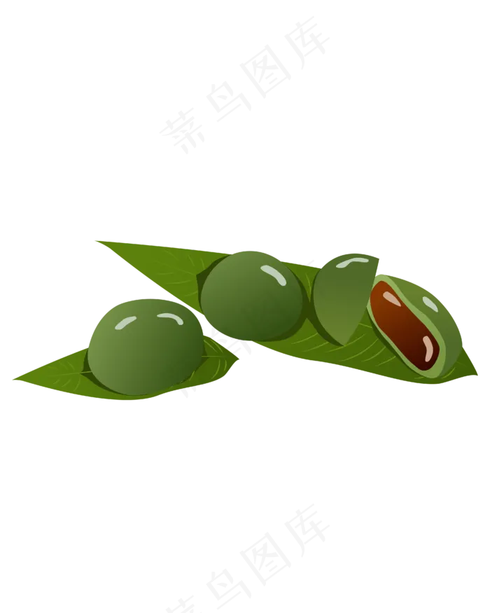 矢量卡通绿色青团(4167*5208px 300 dpi )ai矢量模版下载