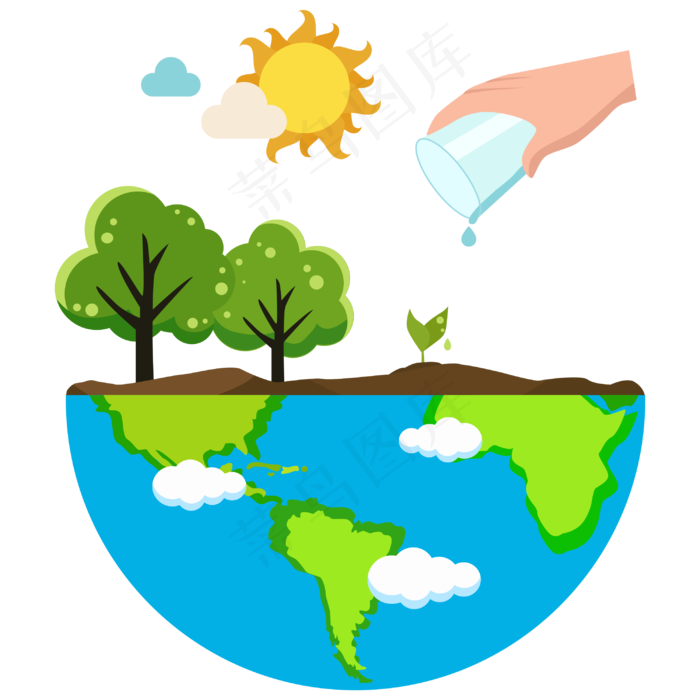 2019年植树节环保地球矢量图,免抠元素