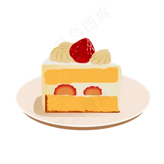 切块的三角奶油蛋糕