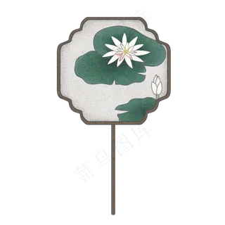 中国风古典团扇古风装饰图案